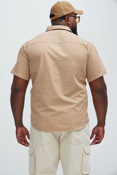 Available In Black, White, Off White, And Sand. Short Sleeve Fold Down Collar Button Front 100% Cotton Imported | Mens Ryland Short Sleeve Button Up Shirt in Sand size 3XL by Fashion Nova Tan Short Sleeve Shirt For Streetwear, Beige Button-up Beach Shirt, Tan Relaxed Fit Short Sleeve T-shirt, Spring Button-up Short Sleeve Shirt With Welt Pockets, Short Sleeve Button Up, Woven Top, Button Up Shirt, Up Shirt, Button Up Shirts