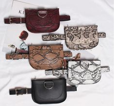 Animal Print Handbags, Fanny Pack Fashion, Waist Purse, Banana Bag, Small Belt, Printed Handbags, Leather Belt Bag