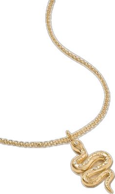 Elegant Gold Plated Snake Shape Necklace, Luxury Yellow Gold Snake Necklace, Symbolic Gold Snake Jewelry, Elegant Yellow Gold Snake Jewelry, Luxury Yellow Gold Snake-shaped Jewelry, Elegant Yellow Gold Snake Necklace, Elegant Gold Plated Snake Jewelry, Luxury Snake-shaped Jewelry For Gifts, Luxury Snake-shaped Jewelry Gift