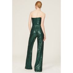 Green mesh (100% Nylon). Lining (96% Polyamide, 4% Elastane). Jumpsuit. Sleeveless. Strapless. Back zipper closure. See size and fit notes for length measurements. 36" inseam. 13" rise. 24" leg opening. Made of imported materials, finished in the USA. Green Fitted Pants For Party, Party Fitted Green Pants, Glamorous Fitted Green Pants, Green Stretch Strapless Jumpsuit, Fitted Sleeveless Jumpsuits And Rompers With Back Zipper, Fitted Sleeveless Jumpsuit With Back Zipper, Fitted Green Nylon Pants, Fitted Strapless Sleeveless Jumpsuit For Party, Glamorous Fitted Strapless Sleeveless Jumpsuit