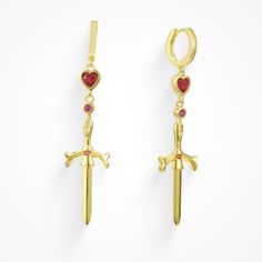 I truly enjoyed designing these pieces and am so happy for you guys to finally see them come to life! The ruby gem stone has been something I’ve always admired and worn constantly so I thought it would be perfect to incorporate in my collection! I can't wait for you guys to get your hands of these pieces! Love, Dea Hearts Earrings, Affordable Jewelry, I Can't Wait, Stunning Necklace, Belly Rings, Gem Stone, Queen Of Hearts, Cz Stone, My Collection