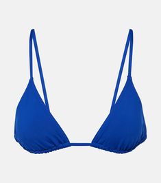 Mouna triangle bikini top in blue - Eres | Mytheresa Blue Swimwear, Alexander Mcqueen Clothing, Bridal Bag, Classic Bags, Summer Accessories, Ski Wear, Womens Swimwear, Trending Shoes, Made In France