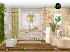 Classy Bathroom, Office Ceiling, Cement Walls, The Sims 4 Download