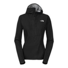 the north face women's momentum hoodie is shown in black and has a white logo