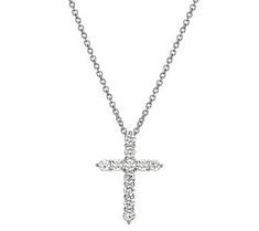 Highlight your faith with this elegant cross pendant that draws the eye with a generous helping of scintillating lab-grown diamonds. From LuxLab Diamonds. Classic Diamond Pendant Cross Necklace, Classic Diamond White Cross Necklace, Classic Diamond Accents Cross Pendant Necklace, Classic Diamond Cross Necklace In Diamond White, Classic Diamond White Diamond Cross Necklace, Classic Cross Necklace With Diamond Accents, Classic Cross Pendant Necklace For Anniversary, Classic Cubic Zirconia Cross Necklace, Classic Diamond White Crucifix Cross Necklace