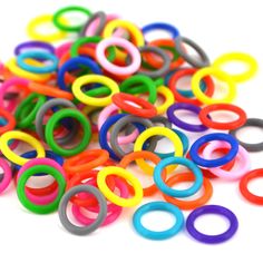 "Stretchy silicone rubber rings for use in rubbermaille and other crafts projects. ⭕ Blue Buddha Boutique ring name: P16 Inner Diameter ≈ 19/64\" (7.67mm) \"wire diameter ≈ 0.071\" (1.8 mm) OD ≈ 11.3 mm Aspect Ratio = 4.26 ⭕ shiny, soft and flexible ⭕ color stays vibrant over time (doesn't get all crackly and white) ⭕ silicone based, no latex ⭕ Multi Mix includes a mix of leftover colors after the 100-pc packs were bagged. The distribution of color will vary and you will NOT receive all colors. The photo is a good indication of the colors you'll receive, and in what proportions. A few weave ideas: https://www.bluebuddhaboutique.com/blog/2013/04/chainmaille-weave-ideas-rubber-o-rings/ Yes, these are the Blue Buddha original brand rings! I'm clearing out my stash. These rings are made from f Brand Rings, Weave Ideas, Blue Buddha, Ring Name, Latex Allergy, Rubber Rings, Silicone Rings, Crafts Projects, Aspect Ratio