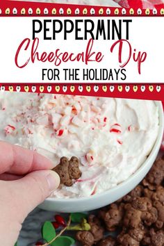 Peppermint Cheesecake Dip Cookie Dip Recipes, Christmas Dessert Dip, Peppermint Dip, Peppermint Cheesecake Dip, Sweet Dip, Cheesecake Dip Recipe, Cold Dip Recipes, Dip Recipes Hot, Dessert Dip Recipes