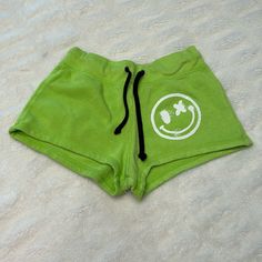 Nwt Super Soft Waist Ties And Can Be Made Tighter Sweatshirt Material Fun Cotton Bottoms For School, Cute Green Cotton Bottoms, Casual Green Playwear Bottoms, Casual Green Bottoms For Playwear, Casual Letter Print Playwear Shorts, Fun Cotton Shorts For Playwear, Green Cotton Shorts For School, Playful Green Cotton Shorts, Green Casual Shorts For Playwear