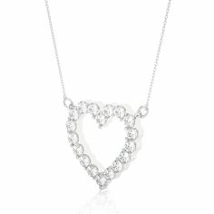 Buy this 0.50 Ct Diamond Heart Shaped Pendant as this pendant is creating a unique look with its special formation, the diamonds are placed in white gold metal. Shop this elegant beauty at the best price! Note:- Each pendant will come with its respective chain included. The cost of the chain is already included in the displayed total amount. Please note that the chain you receive may vary slightly from the one shown in the image. Diamond White Heart Diamond Necklace For Wedding, Formal Cubic Zirconia Heart Pendant Necklace, White Gold Cubic Zirconia Heart Necklace For Wedding, Diamond White Heart Necklace With Diamond Accents For Wedding, Elegant White Heart Cut Necklace, White Heart Diamond Necklace For Formal Occasions, White Heart-shaped Diamond Necklace For Formal Occasions, White Heart-shaped Diamond Necklace For Formal Events, White Heart Pendant Necklace For Formal Occasions