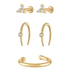 Everyday Signature Kit Nap Earrings, Ear Party, Shooting Star, Shooting Stars, Ear Piercings, Ear Cuff, Piercings, 18k Gold, Gold Plate