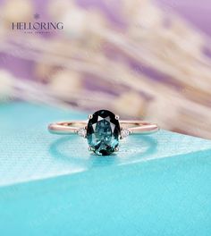 Oval Teal Sapphire Engagement Ring Blue Green Sapphire Ring - Etsy Sapphire Ring Rose Gold, Blue Green Sapphire Ring, Teal Sapphire Engagement Ring, Engagement Ring Blue, Green Sapphire Ring, Blue Engagement Ring, Ring Rosegold, Blue Green Sapphires, Teal Sapphire