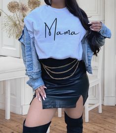 Thanks for visiting at Ooh La Love Co! ❤︎ Mama Sweatshirt for all the mamas out there. ❤︎ This is the perfect must have item to have when you want to look stylish without sacrificing comfort. Super comfy. Makes a great gift for any special occasion.  ❤︎ Please note that this crewneck sweatshirt comes in unisex sizes! Women may want to order a size down if you want a more snug fit. If you want an oversized fit, order 1 or 2 sizes up. Please see the measurements in the images. ❤︎50% cotton, 50% polyester ❤︎Classic fit with no center crease ❤︎1x1 athletic rib knit collar with spandex ❤︎ Air-jet spun yarn with a soft feel and reduced pilling ❤︎ Double-needle stitched collar, shoulders, armholes, cuffs, and hem ♥PLEASE CONTACT US IF YOU HAVE ANY QUESTIONS♥ The care instructions are very simple: Trendy Long Sleeve T-shirt For Mother's Day, Mama Crewneck Sweatshirt, Blessed Mama Shirt, Mama Crewneck, Mama Sweater, Dog Mom Sweatshirt, Mrs Shirt, Mom Sweater, Blessed Mama