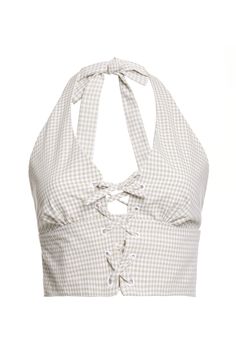 Tie front bralette halter This woven fabric is made with 50% cotton and 50% polyester. Dry Clean or Wash on cold and air dry For the bold and adventurous, the Bryn halter top in Gingham serves a classic Western look. Each Bryn Top is handmade in Lindsey’s NYC atelier. Summer Halter Top With Tie Straps, Summer Casual Halter Top With Tie Straps, Casual Summer Halter Top With Tie Straps, Cotton Crop Top With Tie Straps For Beach, Summer Cotton Halter Top With Tie Back, Cotton Summer Halter Top With Tie Back, Summer Cotton Halter Top With Adjustable Straps, Cotton Triangle Halter Top For Summer, Cotton Halter Top With Tie Back For Day Out