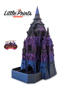 3D printed Vampire Cathedral Dice Tower and Tray set, isolated on a pure white background. This gorgeous dice tower shows a tall cathedral with points and peaks. Dice tray at base is slotted and has 3 dice. Tower is designed by Fates End. Vampire Magic, Elegant Vampire, Dark Elegance, Gothic Vampire, Elegant Gothic, Gothic Accessories