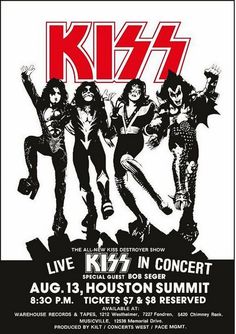 the kiss concert poster is shown