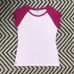 Express Pink Baseball Tee. Light Pink With Darker Pink Sleeves. 60% Cotton, 40% Modal. New, Never Worn! Without Tags. All Measurements Are Approximate With Garment Laying Flat: Length - 27.5” Armpit To Armpit - 19” Spring Raglan Sleeve T-shirt For Loungewear, Sporty Raglan Sleeve Summer Tops, Summer Stretch Raglan Sleeve Tops, Casual Pink Raglan Sleeve Top, Trendy Raglan Sleeve Summer Top, Casual Pink Top With Raglan Sleeves, Trendy Summer Tops With Raglan Sleeves, Casual Raglan Sleeve Tops, Everyday Sporty Raglan Sleeve Tops