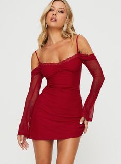 Edmone Long Sleeve Mini Dress Red Red Longsleve Dress, Long Sleeve Homecoming Dresses Red, Maroon Short Dress Long Sleeve, Hot Red Dress Long Sleeve, Red Hoco Dress Long Sleeves, Tight Long Sleeve Red Dress, Red Skin Tight Dress Long Sleeve, Red Longsleeve Mini Dress, Mini Dress Red