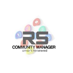 the r5 community manager logo is shown in black and white, with colorful circles around it