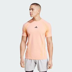 adidas Shop the Tennis Pro Seamless AEROREADY FreeLift Tee - Pink at adidas.com/us! See all the styles and colors of Tennis Pro Seamless AEROREADY FreeLift Tee - Pink at the official adidas online shop. Tennis Adidas, Pink Tennis, Adidas Tennis, Best Shots, Tennis Tshirts, Mens Tennis, Pink Men, Adidas Shop, Vetements T Shirt