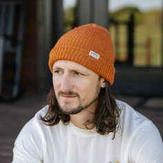 A little vintage style on this cap. Made in the USA, featuring a fold over label hiding a "HOWDY" on the inside. Perfect for a chilly day. Orange Copper, Vintage Cap, Large Shirts, Denim Shop, Fold Over, Crop Tee, High Jeans, Burnt Orange, Made In The Usa