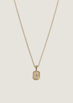 Brooklyn Baguette Pendant Diamond - Kinn Luxury 14k Gold Emerald Cut Diamond Necklace, Timeless Emerald Cut Diamond Necklace, Timeless 14k Gold Baguette Cut Necklace, Classic Yellow Gold Baguette Cut Diamond Necklace, Classic 14k Gold Diamond Necklace With Baguette Cut, Classic Baguette Cut Yellow Gold Diamond Necklace, Classic 14k Gold Baguette Diamond Necklace, Classic 14k Gold Diamond Necklace With Baguette Diamonds, Timeless Baguette Diamond Cut Jewelry