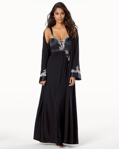 Сатин и кружева Adorned Длинные Nightgown - Сома Long Nightgown, Soma Intimates, The Vanishing, Sleepwear Pajamas, Pj Sets, Sweetheart Neckline, Shapewear, Night Gown, Cold Shoulder Dress