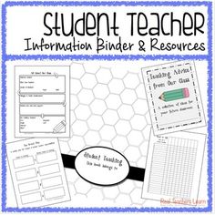 student teacher information bind and resources