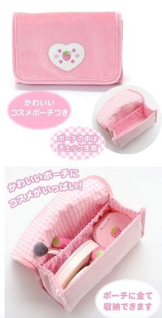 an open pink case with various items inside