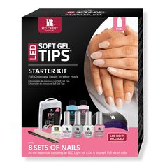 LED Soft Gel Nail Tips Starter Kit -  Full Coverage Ready To Wear Nails! Get the latest innovation in salon quality nails with Red Carpet Manicure's LED Soft Gel Starter Kit in the comfort of your own home!    Includes     Tip Primer Tip Adhesive Pro30 LED Light Nail Tips Fortify & Protect Top Coat Metal Light Stand Revitalize Cuticle Oil Purify Erase FREE Fortify & Protect Gel Polish Removal Wraps Buffer Tool & Pads File Orangewood Sticks   - LED Soft Gel Nail Tips Starter Kit Red Carpet Manicure Colors, Nails With Red, Red Carpet Manicure, Soft Gel Nails, Light Nails, Gel Nail Tips, Nail Polish Stickers, Lash Primer, Makeup Bag Organization