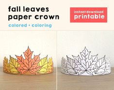 the paper crown is designed to look like leaves and has been cut out with colored pencils