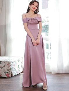 Size: XS, Style: Style A Elegant Off-shoulder Ball Gown For Formal Events, Fitted Satin Ball Gown For Party, Off-shoulder Satin Dress For Banquet, Fitted Floor-length Satin Dress For Prom, Satin Maxi Dress For Banquet During Prom Season, Satin Party Dress Ball Gown, Fitted Satin Ball Gown Dress, Fitted Satin Ball Gown, Satin Ball Gown For Wedding