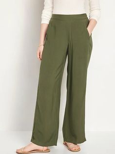 High-Waisted Wide-Leg Playa Pants for Women | Old Navy Flamboyant Natural, Soft Summer, Wide Leg Pants, Old Navy, Wide Leg, Pants For Women, High Waisted, Navy, For Women