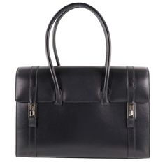 Hermès Drag Black Leather Handbag (Pre-Owned) Black Leather Handbag, Hermes Handbags, Black Leather Handbags, Branded Handbags, Accessories Storage, Black Tote Bag, Black Handbags, Leather Goods, New Bag