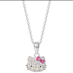 Sterling Silver Hello Kitty Collab With Designer Giani Bernini Original Price $140 Dainty, Cute, And Perfect Gift For A Hello Kitty Lover! Hello Kitty White Necklace For Gift, White Hello Kitty Necklace For Gift, White Sterling Silver Hello Kitty Jewelry, White Hello Kitty Necklace Gift, Cute White Hello Kitty Jewelry, Jewelry Hello Kitty, Hello Kitty Necklace, Kitty Necklace, Hello Kitty Jewelry