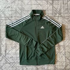 Women’s 3-Stripe Adidas Tricot Track Jacket - Size Xs Addias Outfits, Adidas Vintage Jacket, Adidas Sweater, Adidas Track Jacket, Adidas Fashion, Adidas Outfit, Adidas Jackets, Kpop Fashion Outfits, Track Jacket