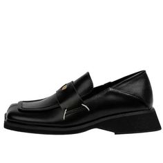 The Futuristic Platform Loafers feature a sleek black design with a high platform sole Material: Vegan LeatherRun small, please review the sizing information Modern Chunky Platform Loafers, Modern Black Business Loafers, Black Closed Toe Platform Loafers With Metal Feet, Black Platform Loafers With Metal Feet, Black Platform Loafers With Metal Feet And Round Toe, Black Round Toe Platform Loafers For Office, Black Platform Loafers With Round Toe For Office, Modern Black Platform Loafers With Chunky Sole, Modern Black Platform Loafers With Chunky Platform