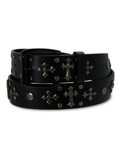 Add a bit of edge to your look with this Black Cross Studded Belt. This adjustable belt is the perfect finishing touch to any outfit, day or night. Adjustable Material: Polyurethane Buckle closure Imported Studded Belt Outfit Emo, Vkei Accessories, Emo Belts, Studded Belt Outfit, Grunge Belt, Cool Belts, Goth Cowgirl, Gothic Belt, Mcu Shifting