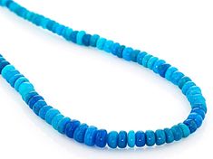 27.00ctw Graduated 3.5-4.5mm Blue Ethiopian Opal Rondelle Bead Strand, Sterling Silver Necklace Measures Approximately .18"W. Magnetic Closure and 2" Extender with Spring Ring Clasp. Blue Beaded Rondelle Jewelry, Blue Oval Beads Gemstone Jewelry, Blue Gemstone Beaded Necklaces, Blue Single Strand Necklace With Oval Beads, Blue Polished Beads Round Jewelry, Blue Polished Round Beads Jewelry, Blue Beaded Rondelle Necklaces, Blue Jewelry With Polished Round Beads, Blue Rondelle Gemstone Beads Jewelry