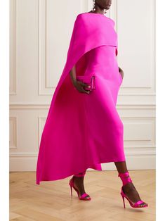 Fashion Week Dresses, Mother Of The Bride Outfit, Cape Dress, Pink Midi Dress, Moda Vintage, Silk Crepe, Couture Dresses, Mother Of The Bride Dresses, Net A Porter