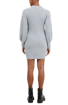 Soft ribbing hugs your curves in this leggy sweater-dress knit with voluminous long sleeves for a cozy yet chic look. Crewneck Long sleeves Unlined 63% polyester, 25% polyester, 7% wool, 5% elastane Machine wash, dry flat Imported Rib Sweater, Dress Knit, Chic Look, Ribbed Sweater, French Connection, Knit Dress, Light Grey, Sweater Dress, Nordstrom