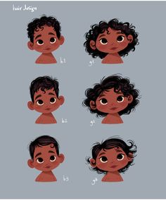 various stages of hair on a child's head