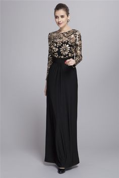 10% off now|Shop affordable gorgeous black empire chiffon long dress with sequines online. Free Shipping and Custom-made. Pro since 2009. Black Tie Optional Dress, Occasion Dresses Evening, Military Ball Dress, Chiffon Long Dress, Mother Of The Bride Dresses Long, Cocktail Dresses Online, Evening Party Dresses, Evening Dresses Online, Mother Of Groom Dresses