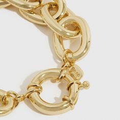 Looking for the perfect chain bracelet or a standout statement piece? This style is too hot to wear anything else. If you always gravitate towards bold jewelry, this is the key piece to add to your collection—no doubt. Bold Jewelry, Chain Bracelet, Statement Pieces, Gold Bracelet, Brass, Bracelet, Chain, Gold, Instagram