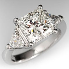 4 Carat Transitional Cut Diamond Art Deco Engagement Ring 4.12ct F/I2 GIA Solitaire Engagement Ring Platinum, Engagement Ring Platinum, Old Mine Cut Diamond, Yellow Diamond Rings, Platinum Diamond Rings, Engagement Ring Diamond Cut, Engagement Rings Platinum, Art Deco Engagement, Princess Cut Diamond