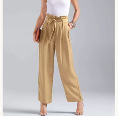 Maison Jules Womens Beige Belted Pocketed Cuffed Pants Size: M. Condition Is "New With Tags". The Pants Aren't Exactly The Same As The Model Picture, Just Similar. Has Two Front Pockets And Not Functional Two Back Pockets. In Seam 23.5in Stretchy Waist Band. No Unknown Defects, Just Needs Some Steaming. Pet And Smoke Free Home Belted Pants, Cuffed Pants, Model Pictures, Waist Band, Pant Jumpsuit, Pants For Women, Pet, Band, Tags