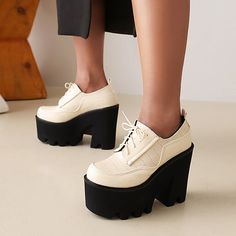 Gender: For Women Style: Fashion,KoreanOccasion: Casual,Party/Club,Office/CareerHeel Height: 13cmPlatform Height: 7cmSeason: Spring,Summer,Fall/Autumn,WinterPackage Contents: 1 x Shoes (Pair)Size Guide:28 = foot length 18.5-19cm (Foot width=6.5-7cm)29 = foot length 19-19.5cm (Foot width=7cm)30 = foot length 19.5-20cm (Foot width=7-7.5cm)31 = foot length 20-20.5cm (Foot width=7.5cm)32 = foot length 20.5-21cm (Foot width=7.5-8cm)33 = foot length 21-21.5cm (Foot width=8cm)34 = foot length 21.5-22cm Ankle-high Platform Leather Shoes, Ankle-high Platform Boots Medium Width, Ankle-high Platform Boots With Leather Sole And Medium Width, Ankle-high Leather Platform Heels, Punk Chunky Platform Ankle-high Heels, Ankle Strap Wedges, High Fashion Outfits, Platform High Heels, Casual Party