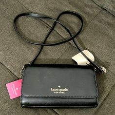 Brand New With Tags Kate Spade Black Spring Bag, Kate Spade Black Bags For Spring, Kate Spade Crossbody Purse, Convertible Crossbody Bag, Bags Kate Spade, Canvas Purse, Black Leather Crossbody Bag, Tassel Bag, Cross Bag