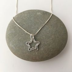 Silver Star Pendant, Silver Star Necklace, Double Star Pendant, Tiny Star Pendant, Petite Star Neckl Silver Star Necklace, Hammered Bangles, Star Necklace Silver, Tiny Hoop Earrings, Hammered Hoop Earrings, Tiny Star, Silver Box