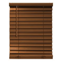 a brown window blind with wooden slats