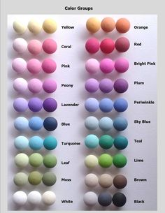 an image of different colors of balls on a white background with the words color groups